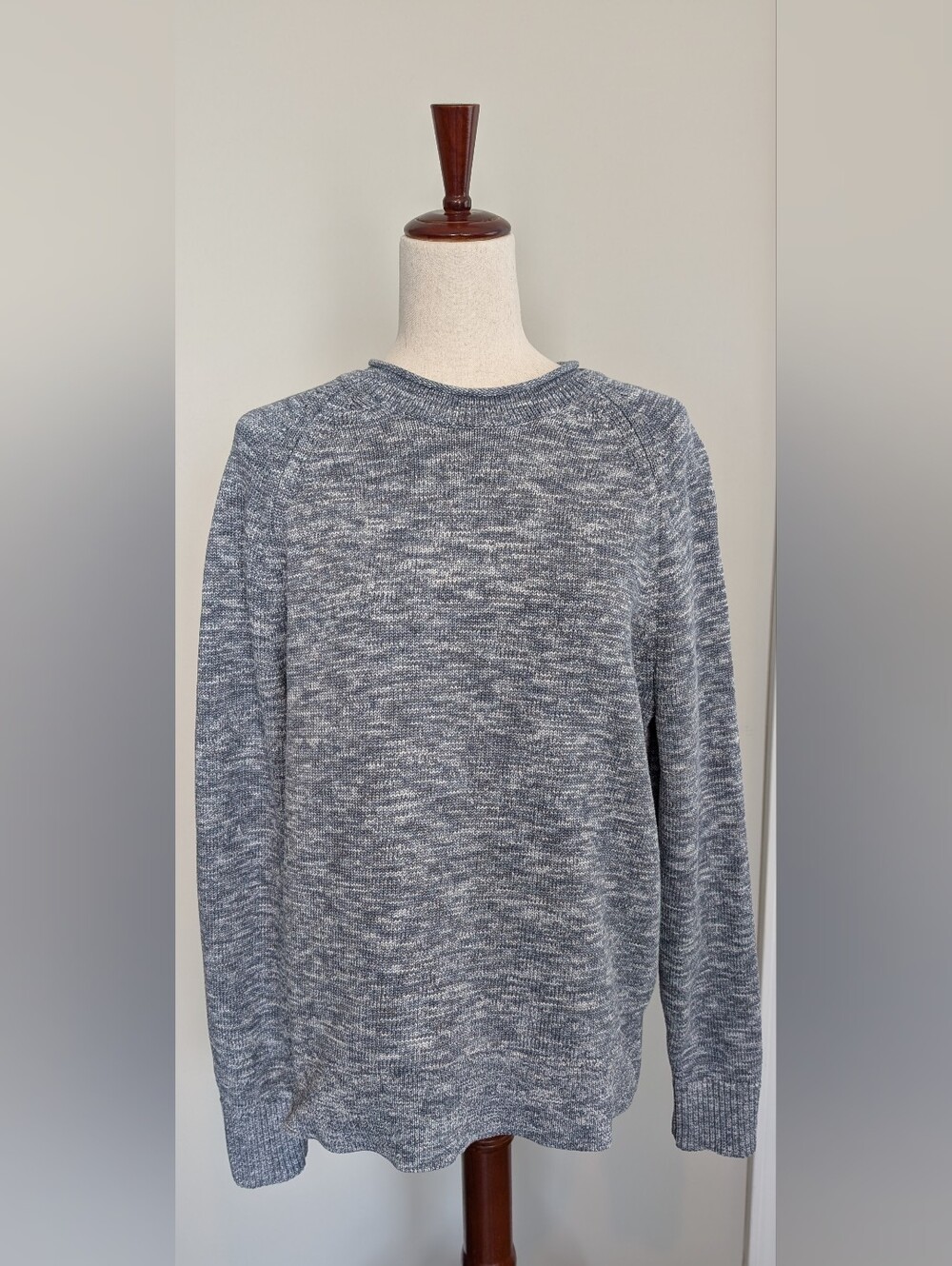 Lululemon Boxy Cotton-Blend Sweater Blue Ivory Size Medium